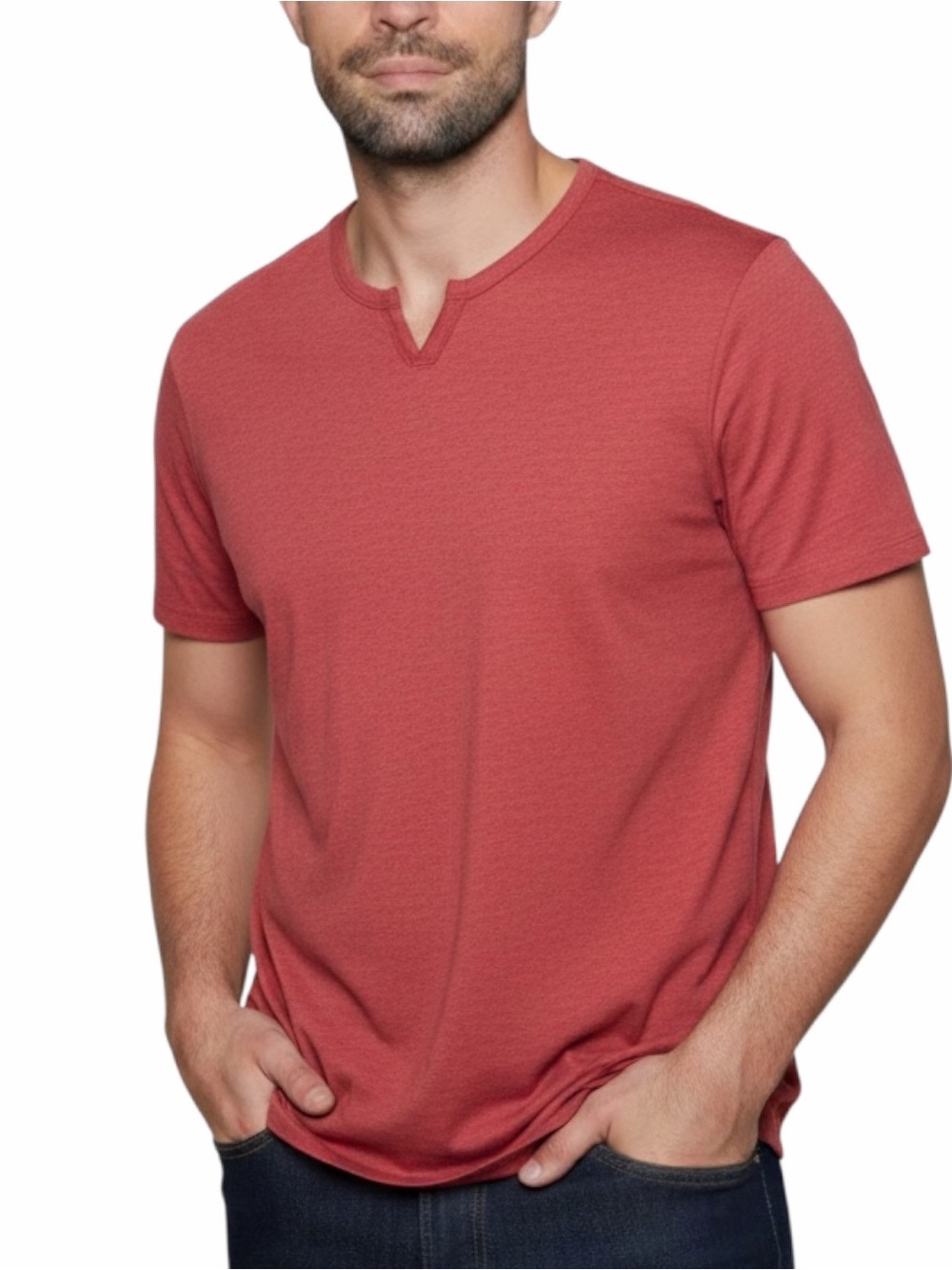 Gap Men's Orange Short Sleeve Henley T-Shirt XL Cotton Blend Casual Lightweight